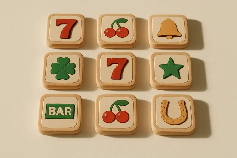Twelve mini slot symbols arranged in a clean 4x3 grid